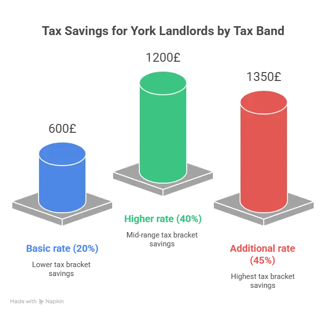 Illustration of property maintenance deductions lowering rental income tax for landlords