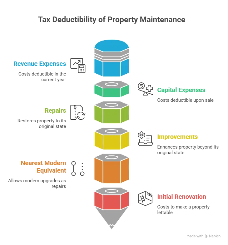 Difference between property maintenance fees and capital costs for tax purposes in Canada