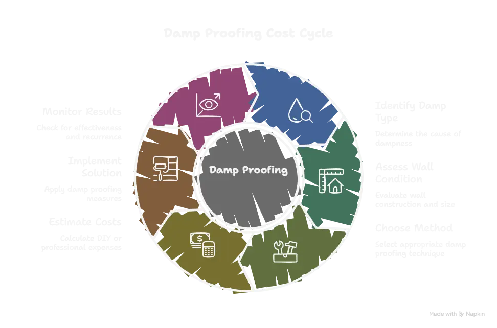 Estimated cost of damp proofing interior and exterior walls in home renovation projects