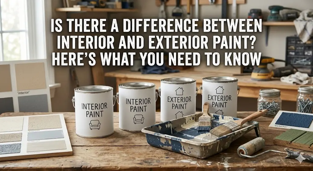 Comparison of interior and exterior paint used in home renovation